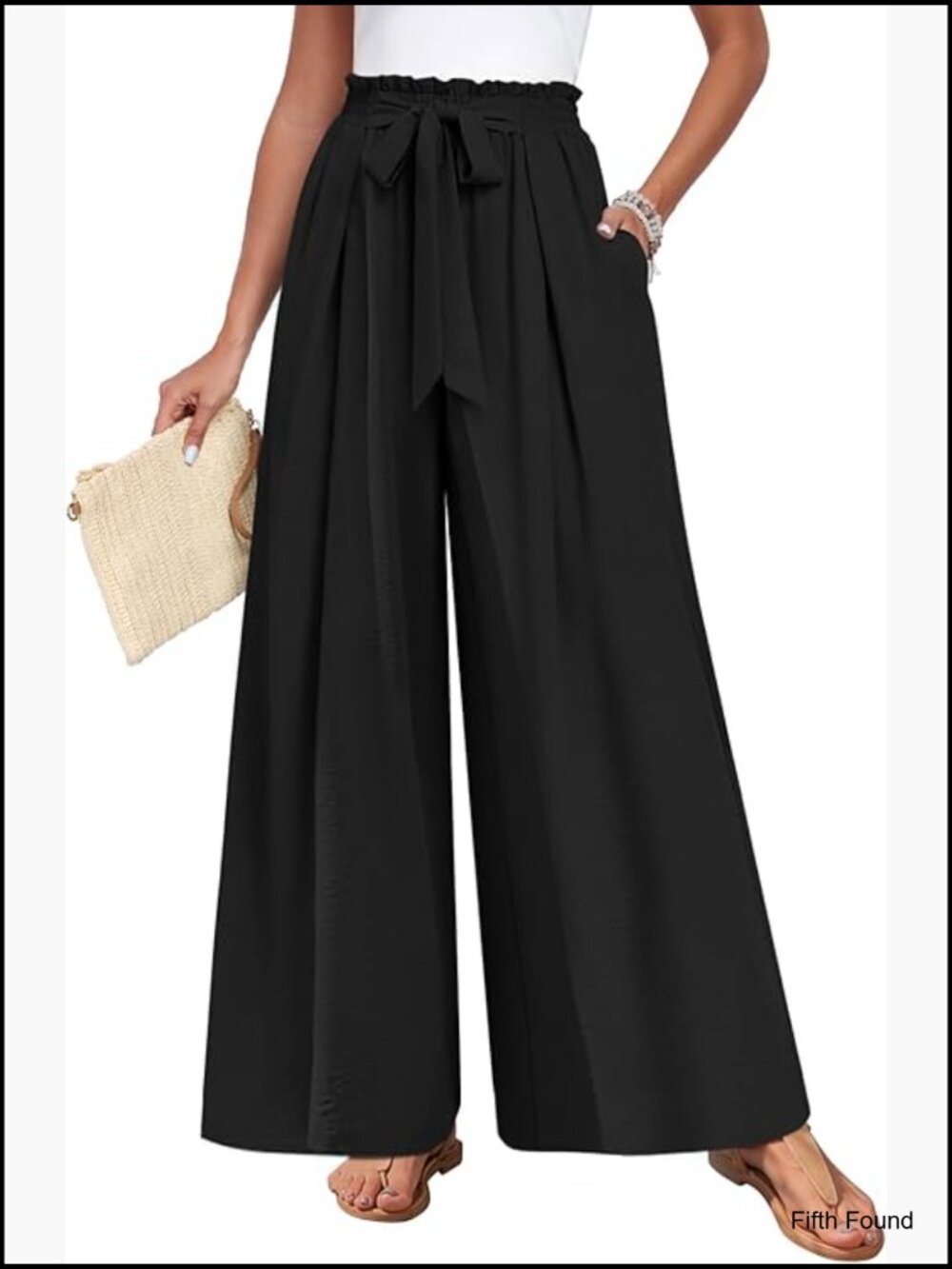 Wide Leg Pants with Pockets High Waisted Plus Size Palazzo Pants Casual Flowy - Picture 1 of 7